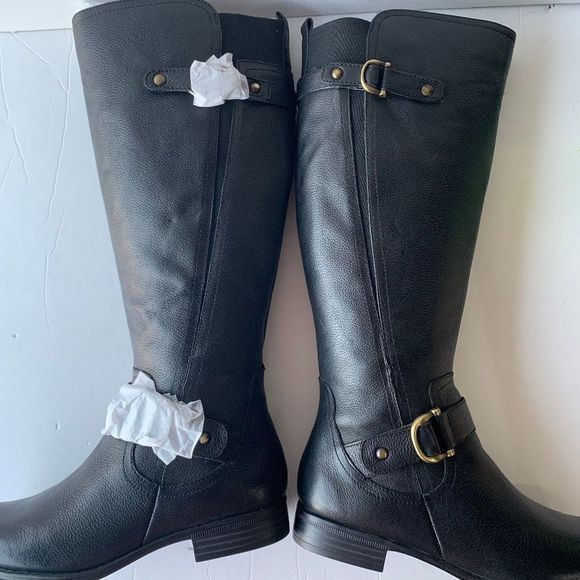 Naturalizer Jillian Tall Riding Boot Black Leather - Picture 6 of 8